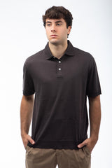 Polo Greg in jersey Marrone