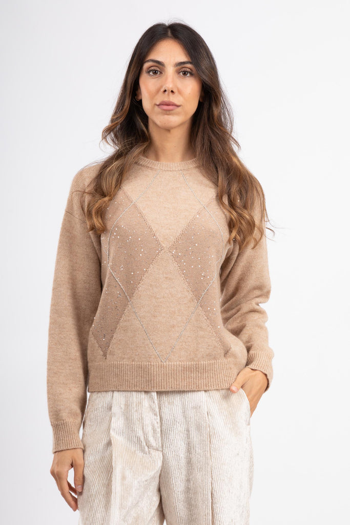 Maglia in lana seta cashmere lurex S99391F07 9283H 46H PESERICO 