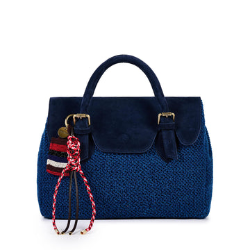 Borsa in cotone boucle Blu SIENNA BOUCLE H05 BLU VIAMAILBAG 