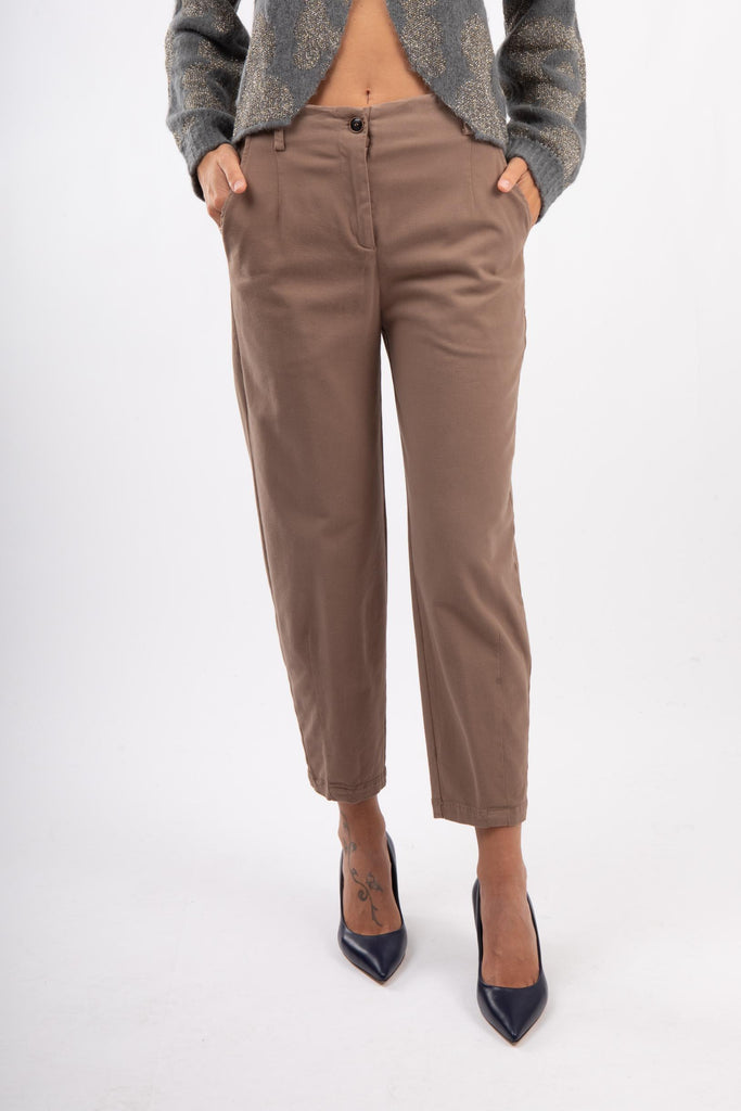 Pantaloni in cotone con tasche Panna 521SD25010 S2331 ALESSIA SANTI 