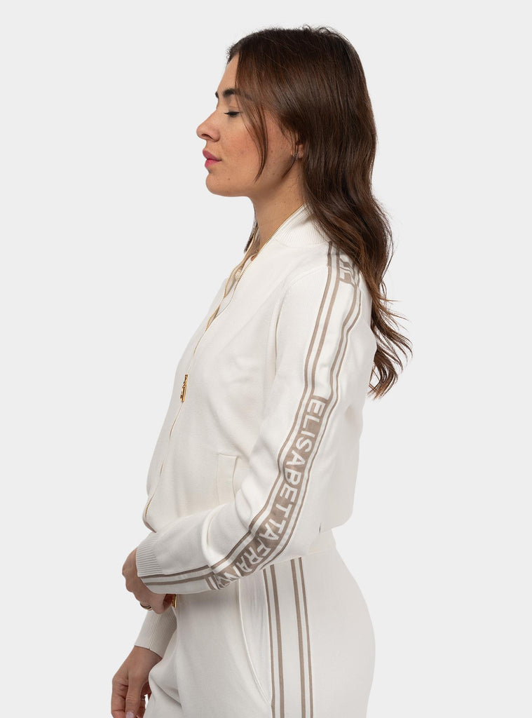 Cardigan in viscosa con bande a contrasto Bianco MK33S51E2 DK6 AVORIO/GREIGE ELISABETTA FRANCHI 