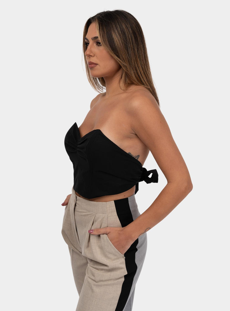 Top Corsetto in popeline Nero DT9176 NERO OTTO D'AME 