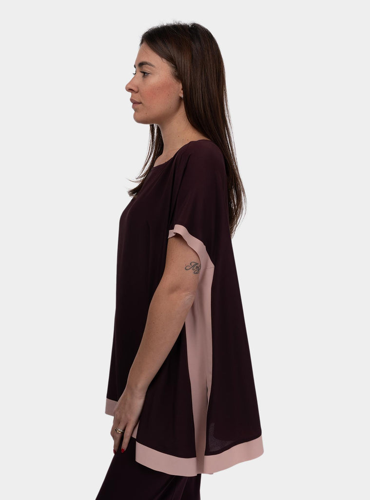 Blusa manica ampia Prugna FF0008-0102B 445 1ONE 