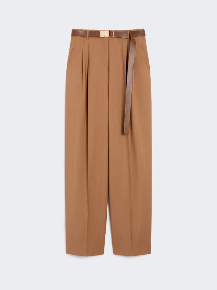 Pantalone in tela di lana Nocciola BERGAMO 026 MAX MARA STUDIO 
