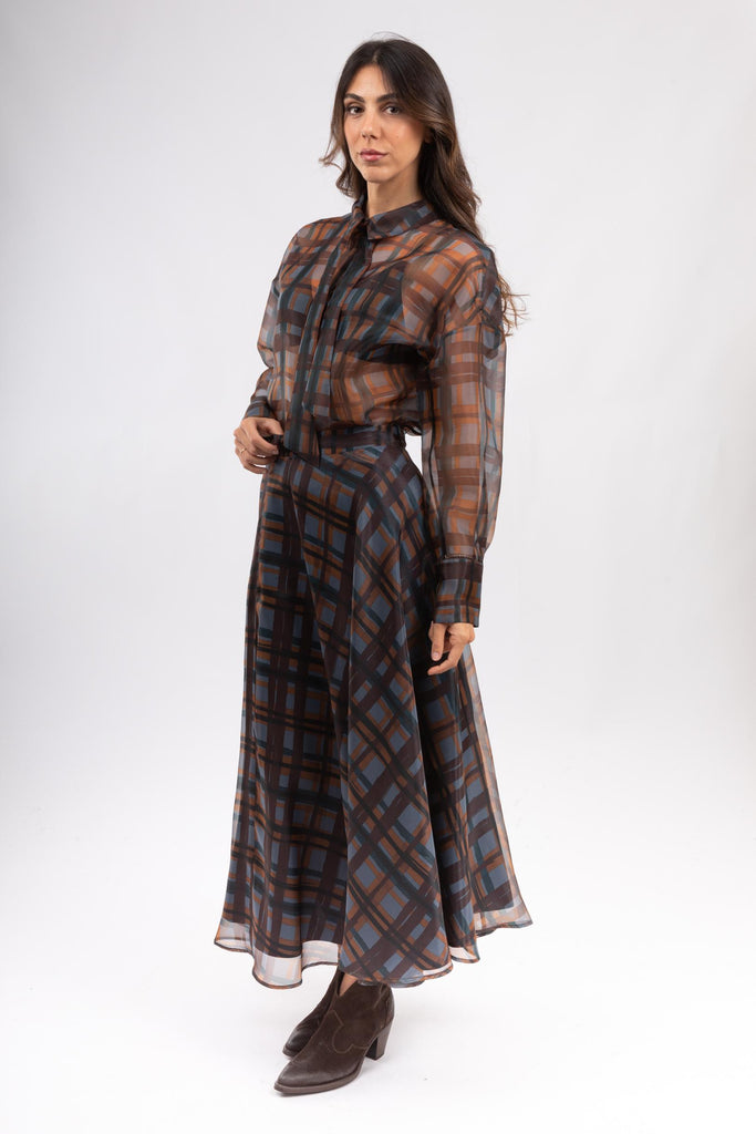 Camicia in organza con fiocco AW25609T020 OCEANO NIU 