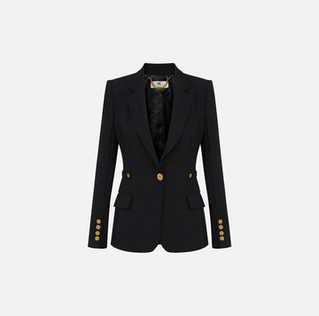 Giacca in crepe leggero con dettagli gioiello Nero GI17556E2 110 ELISABETTA FRANCHI 