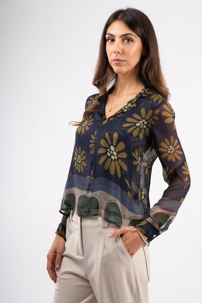 Blusa in seta con stampa 521SD45029 529044-02 ALESSIA SANTI 