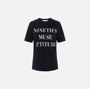 T-shirt in jersey di cotone con lettering Nero MA65D56E2 110 ELISABETTA FRANCHI 
