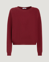 Maglia boxy in lana e cachemire tricot Rosso india
