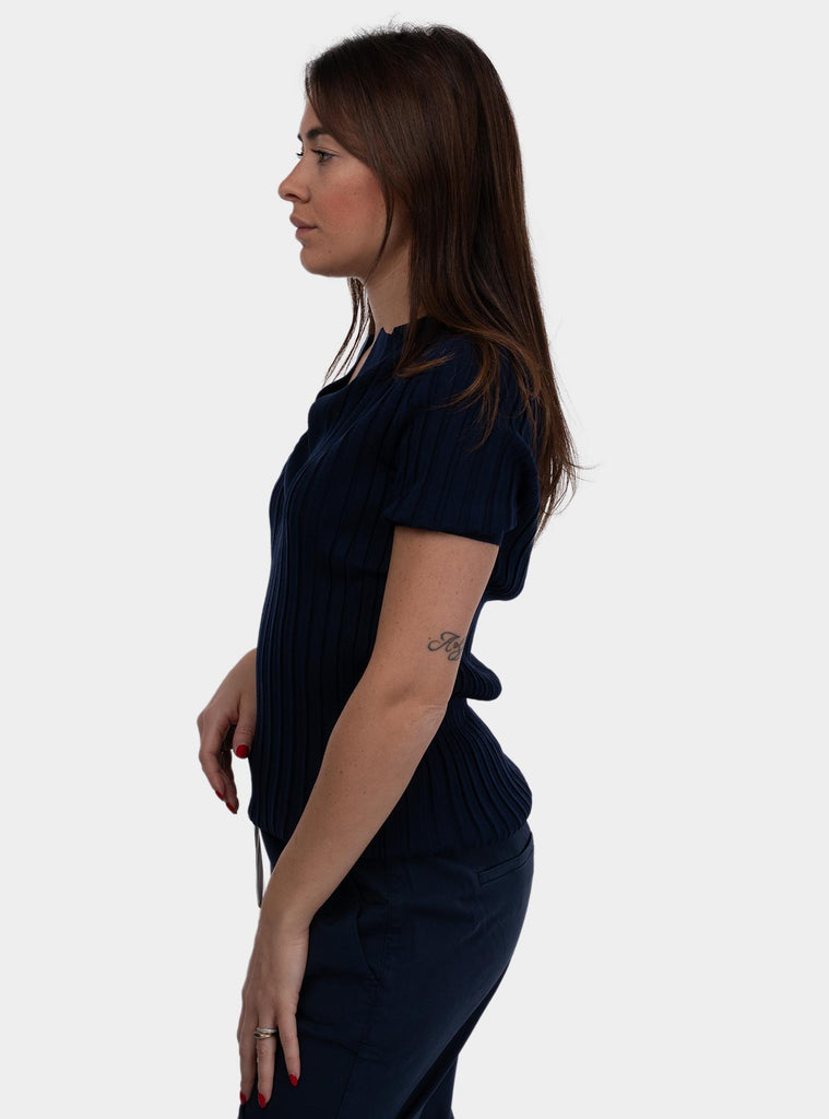 Maglia donne a coste Blu 43207/14771 585 GRAN SASSO 