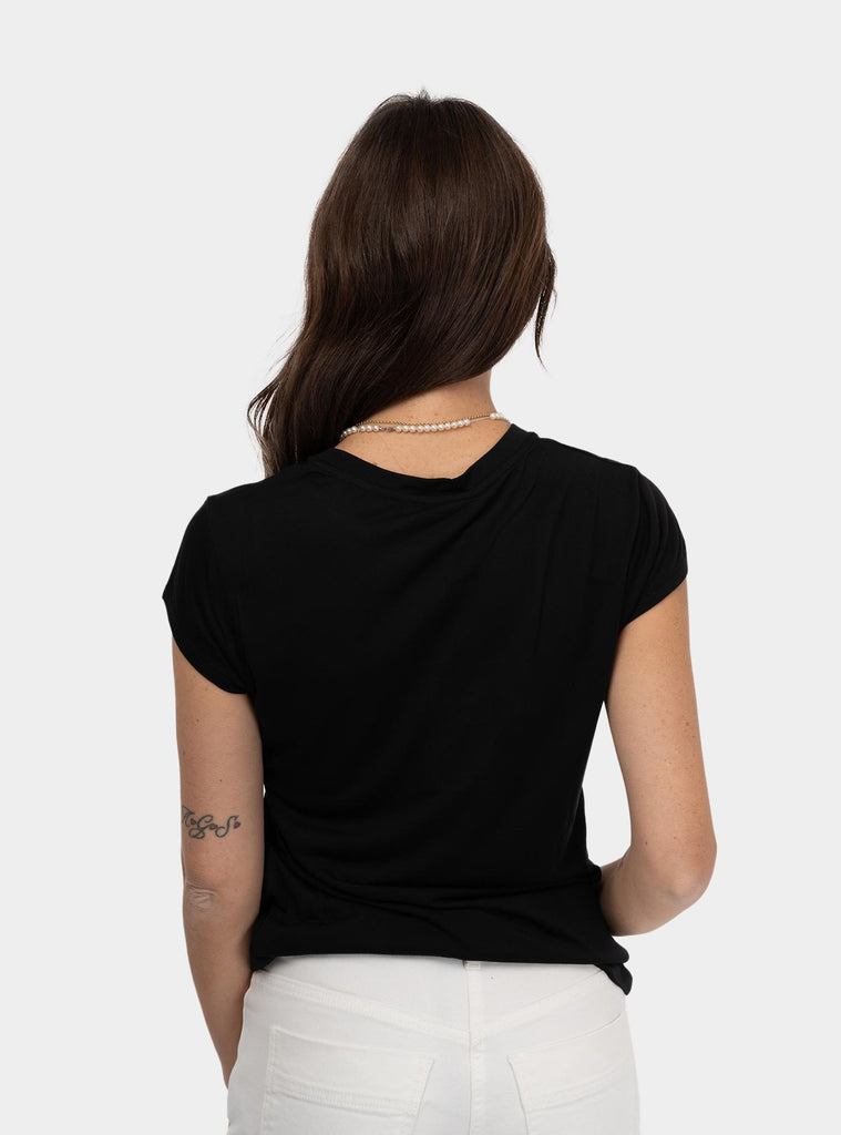 T-shirt in jersey con ricamo Nero MA00451E2 110 NERO ELISABETTA FRANCHI 