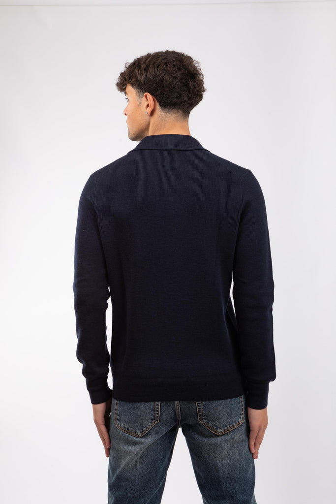 Polo skipper in maglia Blu 57120/14263 598 GRAN SASSO 