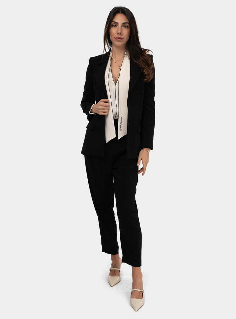 Tailleur in crêpe con decorazione logo Nero TP00351E2 110NERO ELISABETTA FRANCHI 