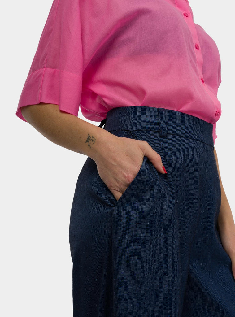 Pantalone a campana Azul SS25208T009 AZUL NIU 