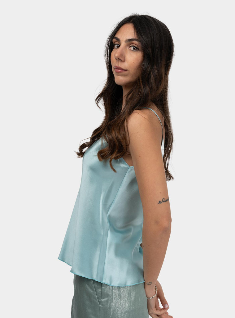 Canotta con spalline sottile Celeste SAVIER 1312SUMMER CLOUD HANAMI D'OR 