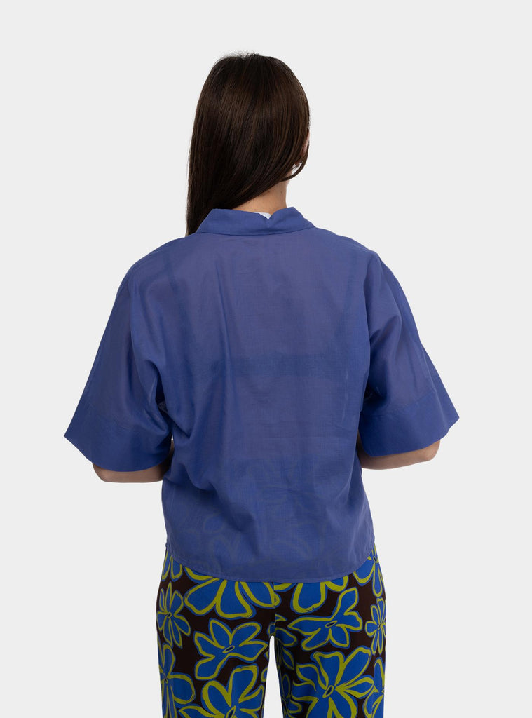 Camicia kimono in cotone Viola SS25601T028 AZUL NIU 