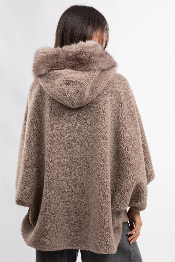 Eco montone con zip reversibile bordo zibe B618MONT 00028 MACCHIATO/DUST BEIGE BETTA CORRADI 