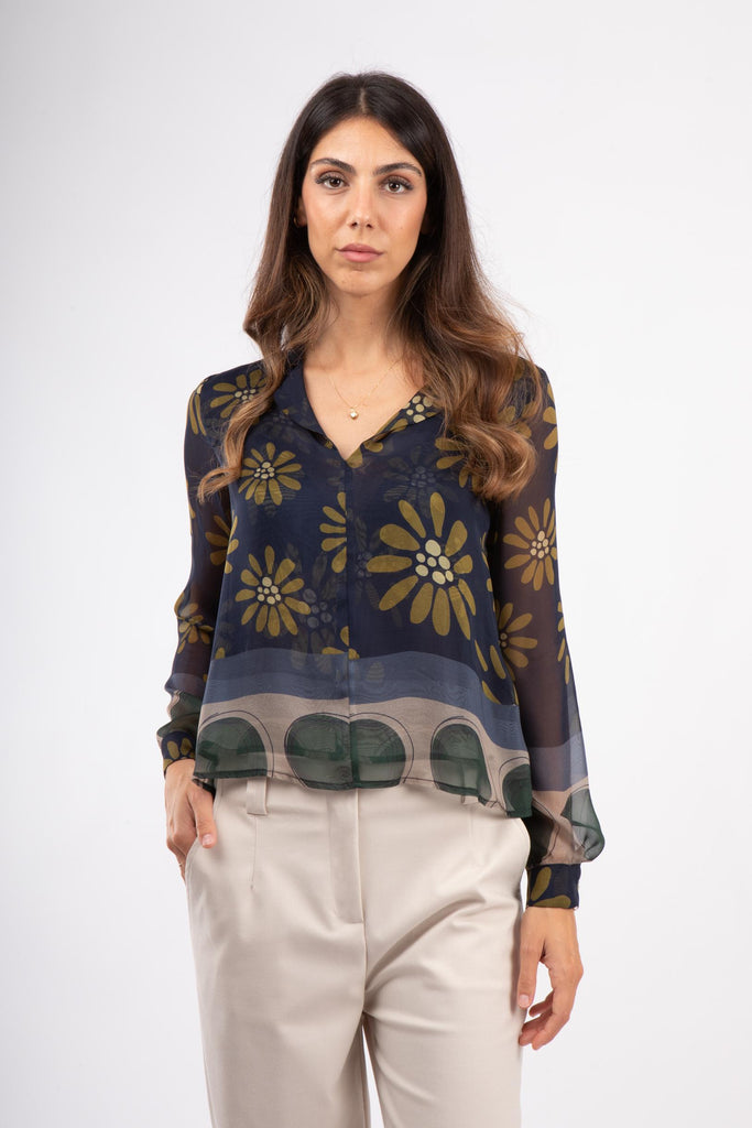 Blusa in seta con stampa 521SD45029 529044-02 ALESSIA SANTI 