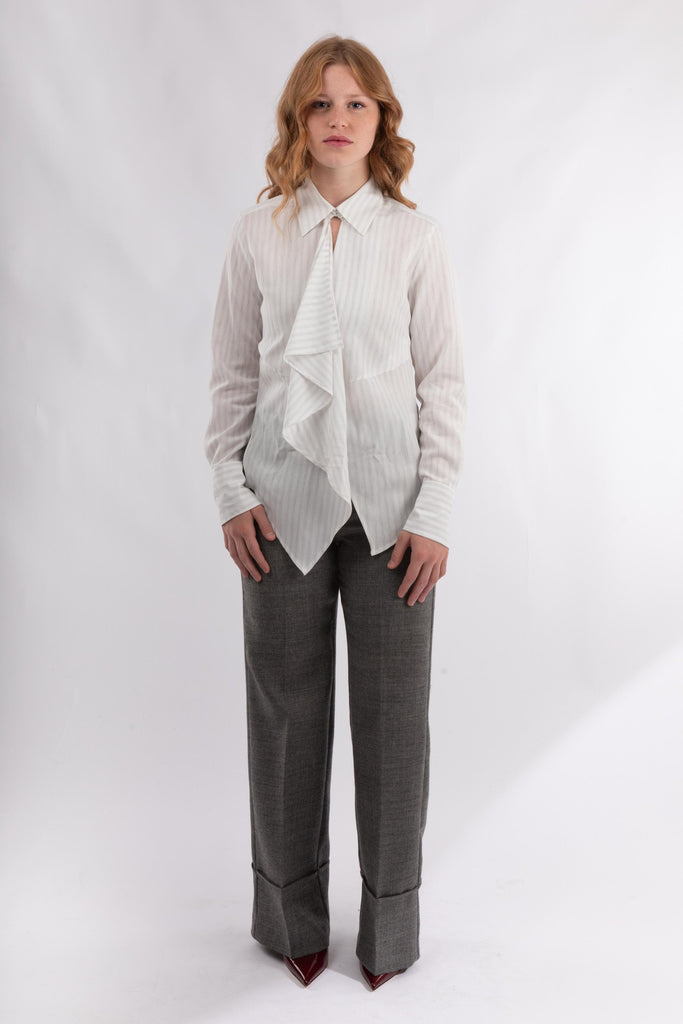 Camicia asimmetrica con rouges TABITA 372 1278 GREY PINTSTRIPED HANAMI D'OR 