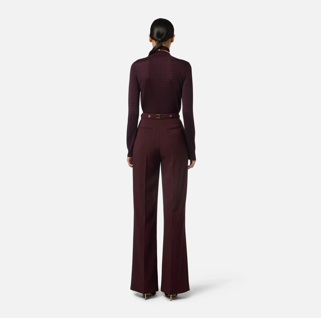 Pantaloni con accessorio gioiello Merlot PA09956E2 EA4 MERLOT ELISABETTA FRANCHI 