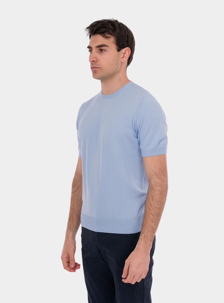 T-shirt uomo in cotone  organico celeste 57136/21810 508 GRAN SASSO 
