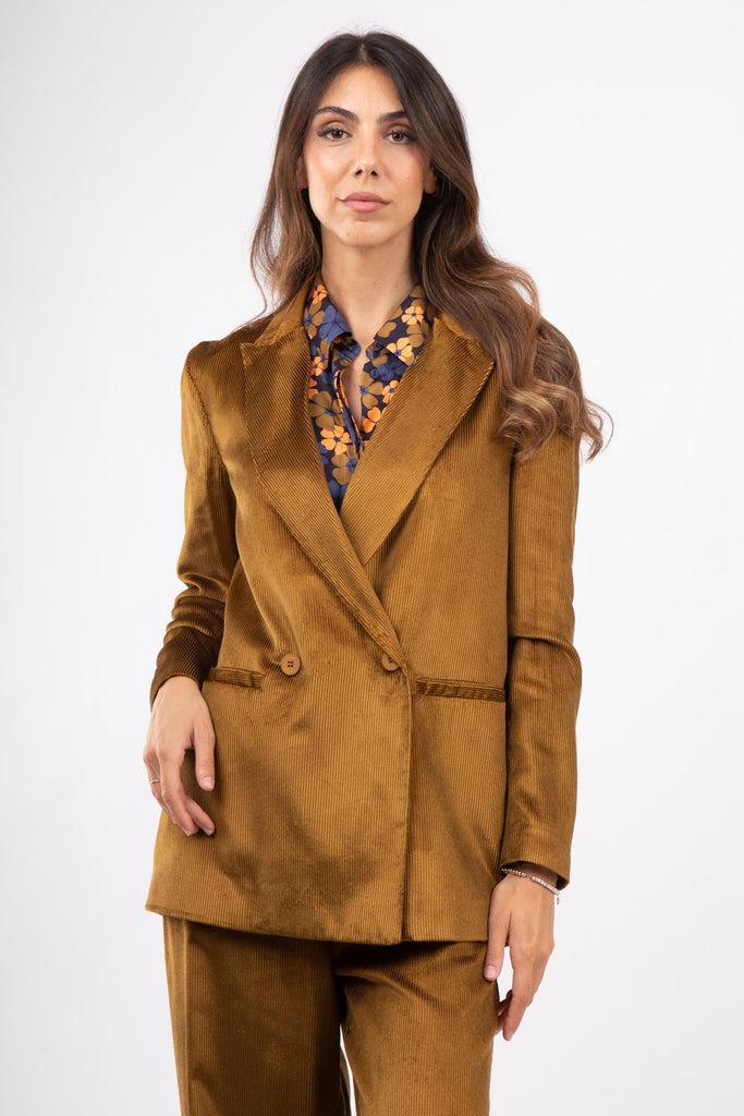 Giacca doppiopetto in velluto a coste Bamboo AW25314T060 BAMBOO NIU 