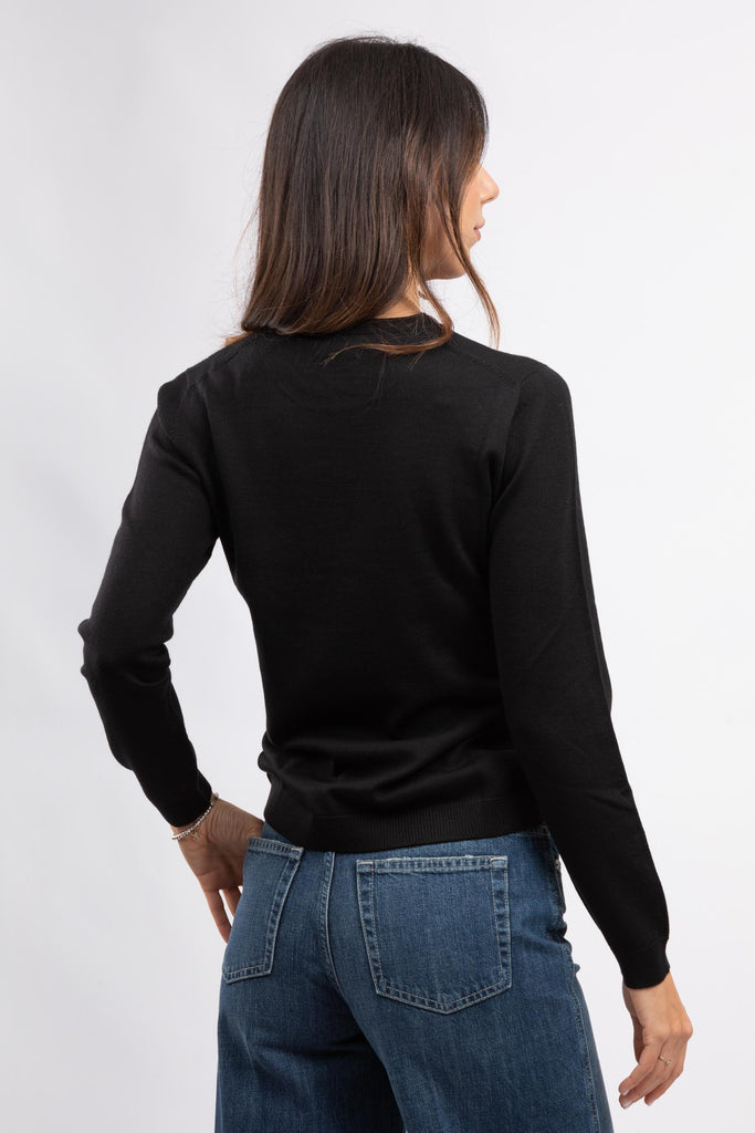 Maglia girocollo in lana Nero 54210/14202 099 GRAN SASSO 