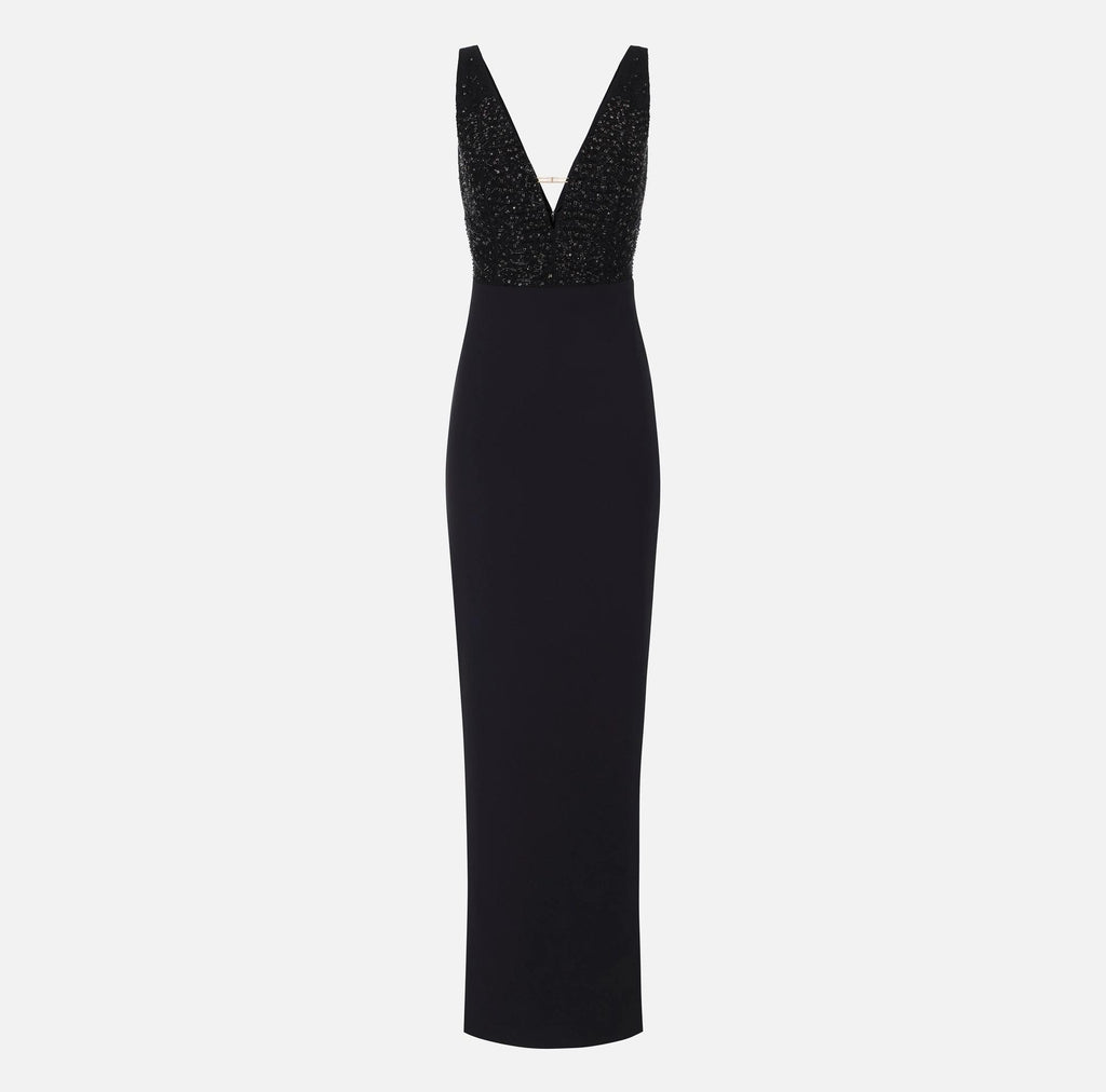 Abito Red Carpet in georgette e crepe con cristalli ABR2457E2 110 ELISABETTA FRANCHI 