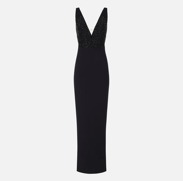 Abito Red Carpet in georgette e crepe con cristalli ABR2457E2 110 ELISABETTA FRANCHI 