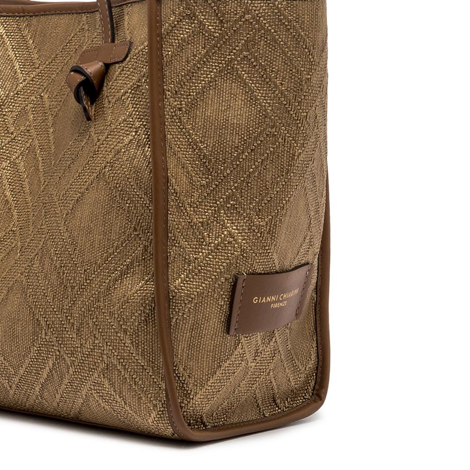 Borsa in tessuto e pelle Marcella bronzo BS 6850 CAPRI BRONZO GIANNI CHIARINI 