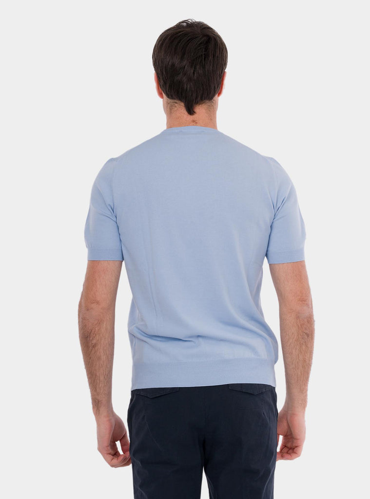 T-shirt uomo in cotone  organico celeste 57136/21810 508 GRAN SASSO 