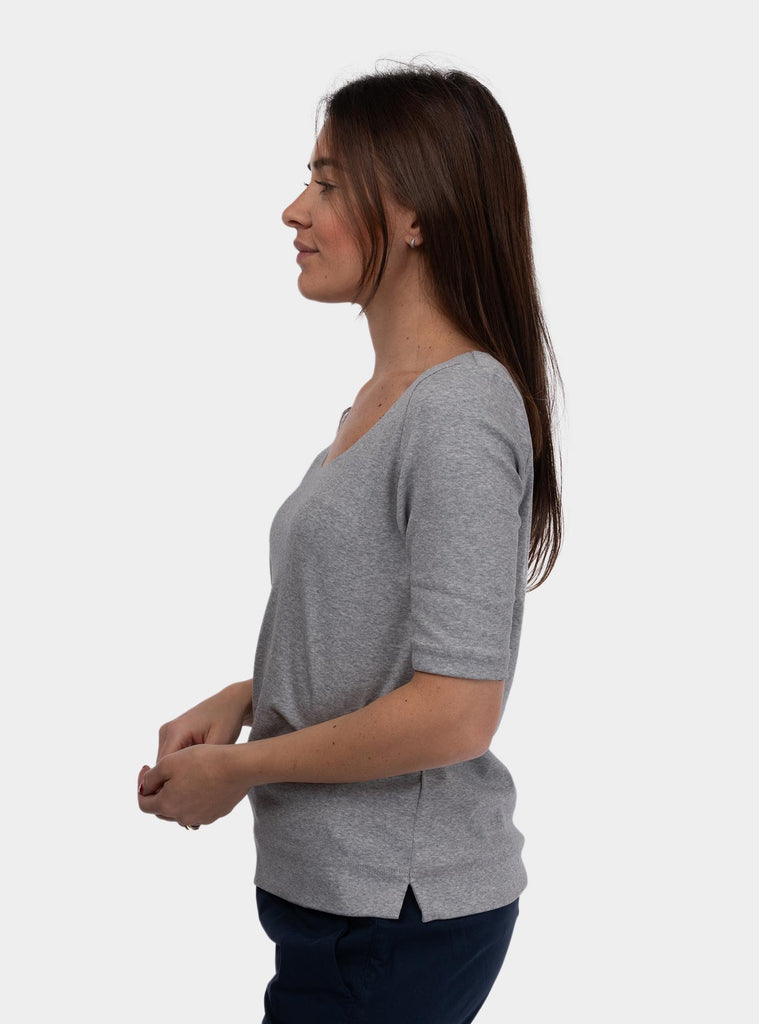 Maglia donna girocollo con maniche a 3/4 Grigio 60271/80302 078 GRAN SASSO 