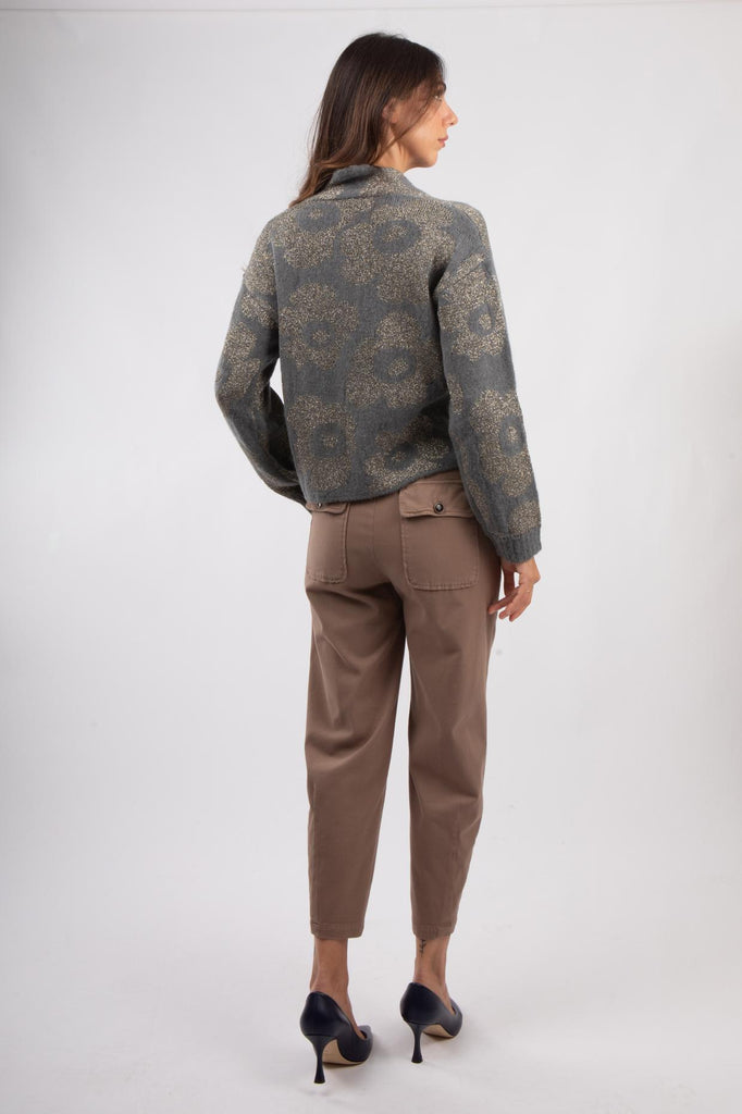 Cardigan in alpaca e lana jacquard 521SD53047 529125-04 ALESSIA SANTI 