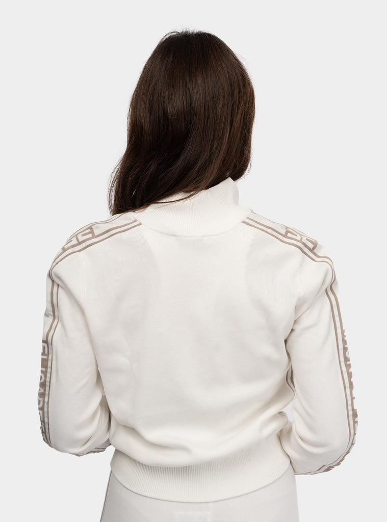 Cardigan in viscosa con bande a contrasto Bianco MK33S51E2 DK6 AVORIO/GREIGE ELISABETTA FRANCHI 