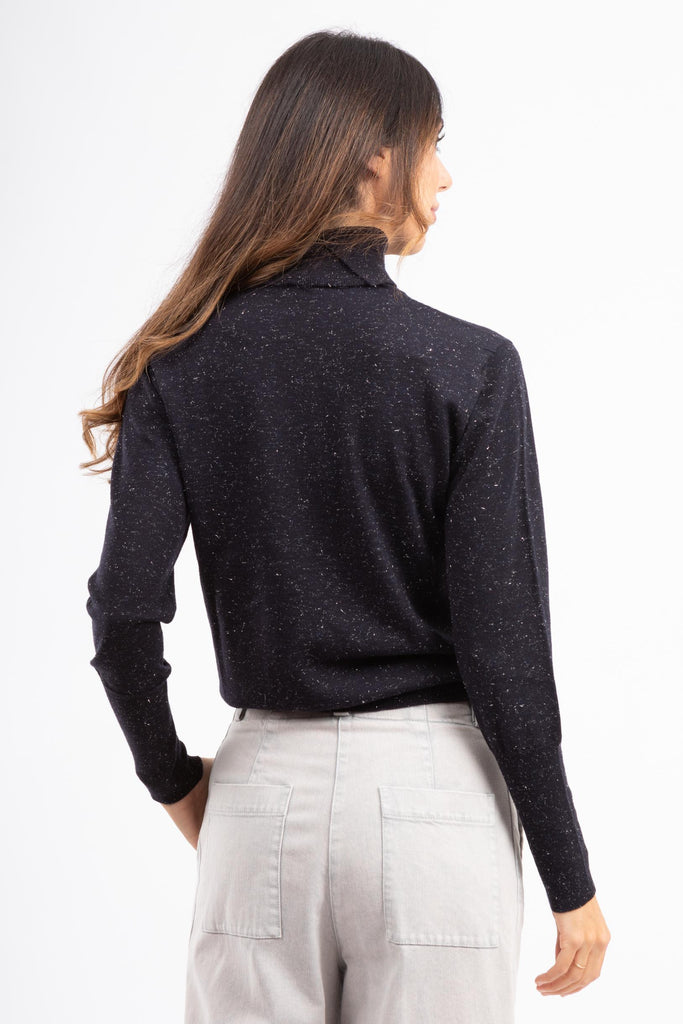 Maglia collo alto in lana e viscosa Blu S99428F14 09771 462 PESERICO 