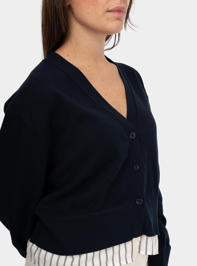 Cardigan in misto viscosa Blu DK8093 UNICA OTTO D'AME 