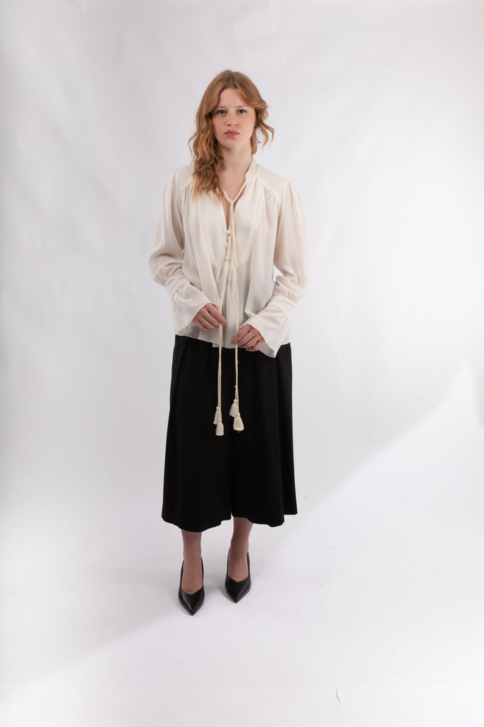 Blusa in mussola TYRA 367 20 IVORY HANAMI D'OR 