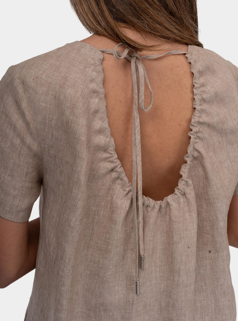 Abito midi in lino Beige S02182 02629 948 PESERICO 