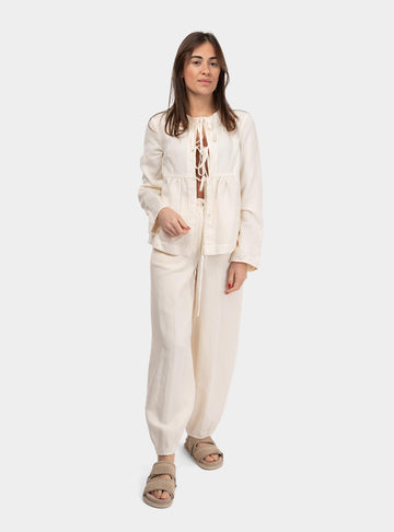 Pantalone in lino Panna 511SD25042 S2128 ALESSIA SANTI 
