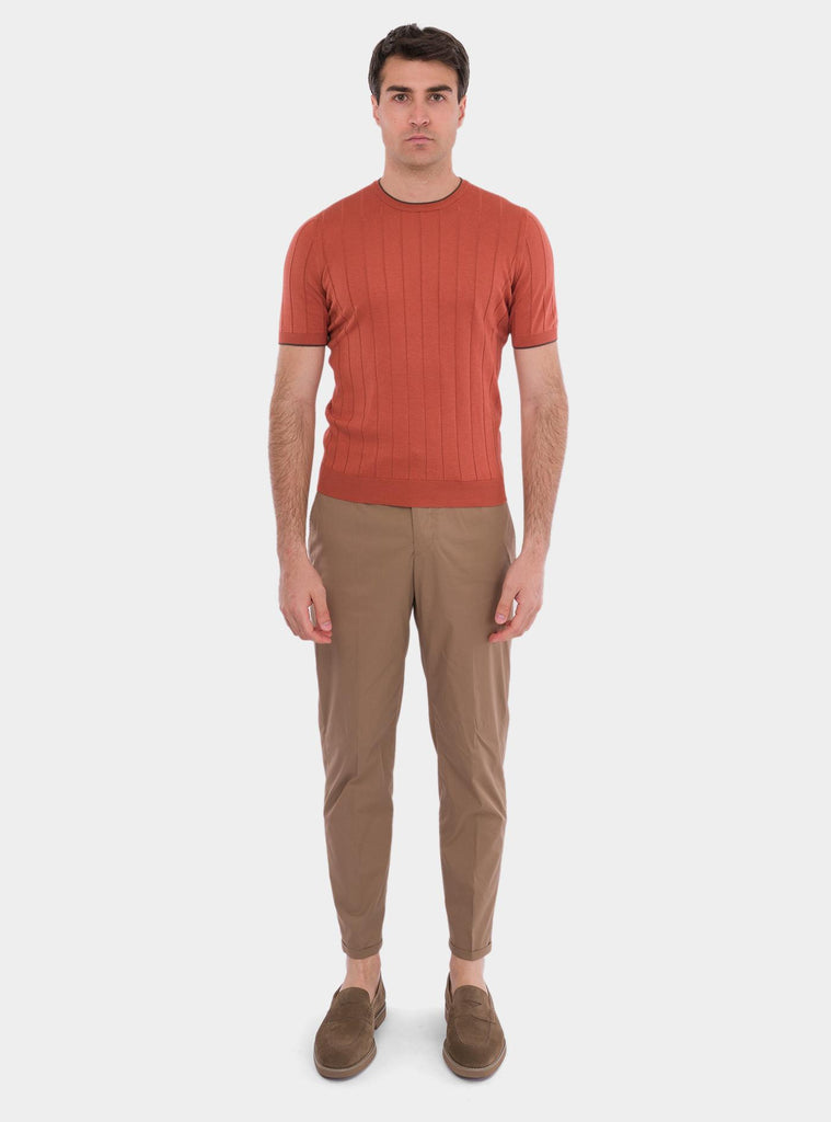 T-shirt uomo in seta arancio 43116/23510 375 GRAN SASSO 