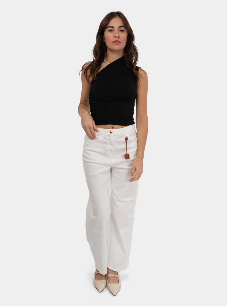 Top monospalla in jersey Nero CN00552E2 110 NERO ELISABETTA FRANCHI 