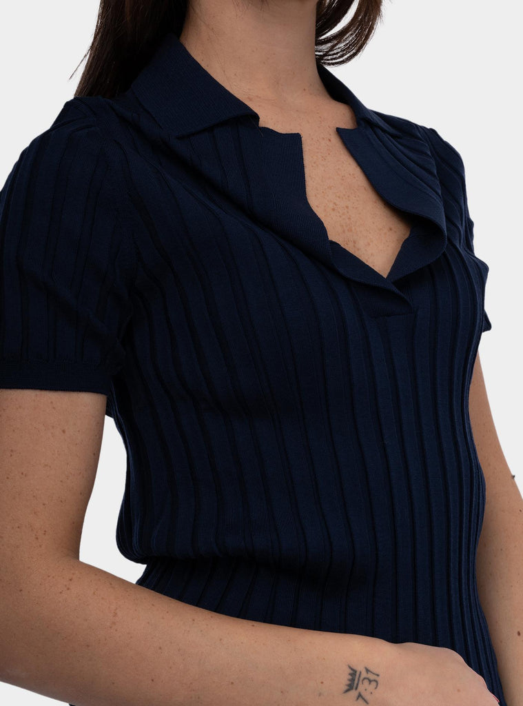 Maglia donne a coste Blu 43207/14771 585 GRAN SASSO 