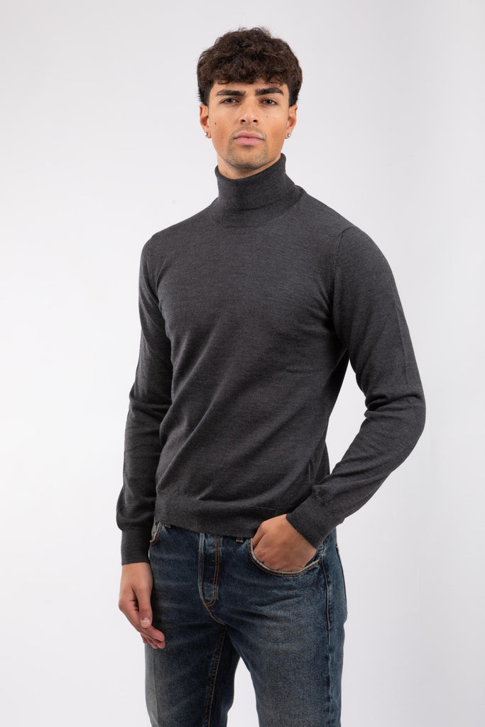 Maglia uomo a collo alto Grigio scuro 55157/14290 098 GRAN SASSO 