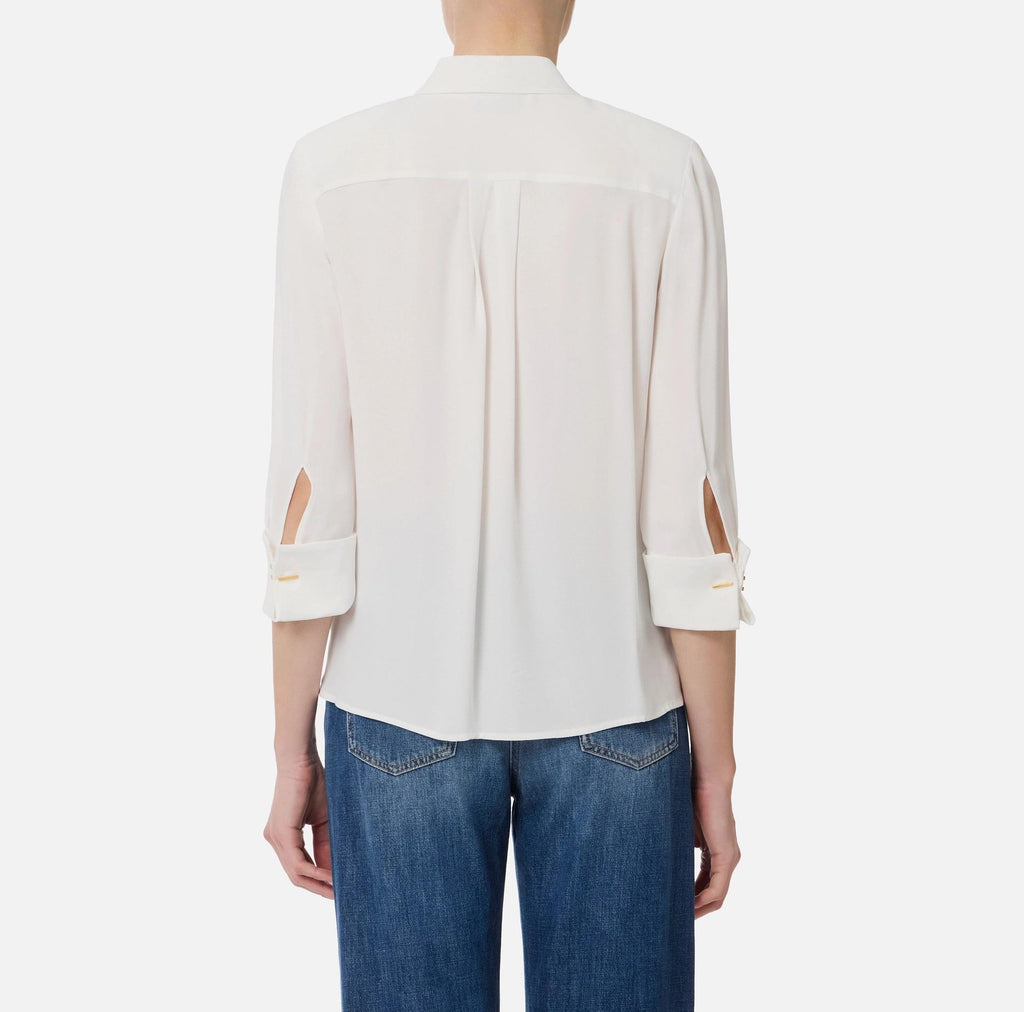 Camicia in georgette di viscosa Avorio CA12256E2 360 ELISABETTA FRANCHI 