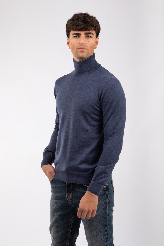 Maglio uomo a collo alto Blu 55157/14290 597 GRAN SASSO 