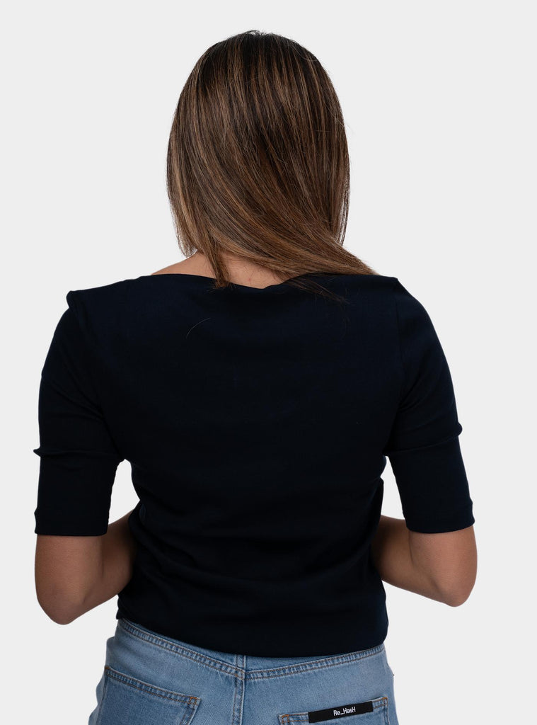 Maglia donna girocollo con maniche a 3/4 Blu 60271/80302 598 GRAN SASSO 