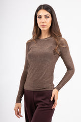 Maglia girocollo slim lurex SAKURA