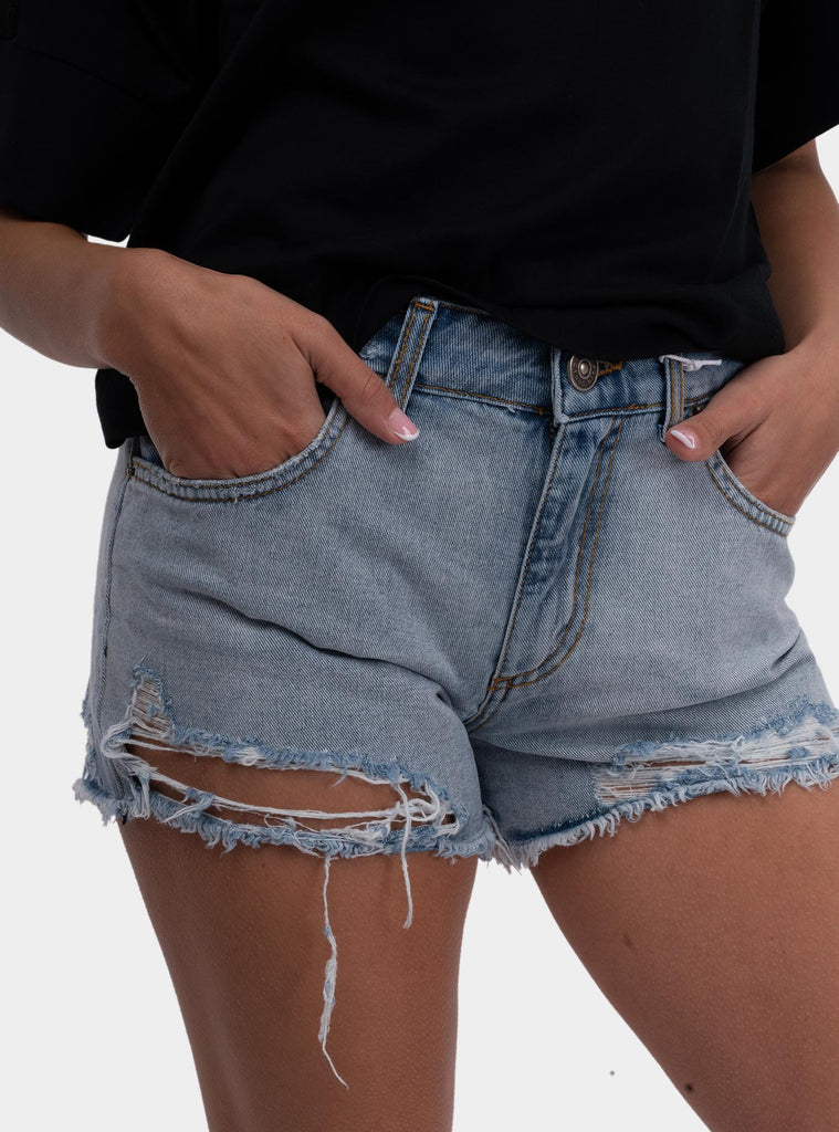 Short in denim Ares ARES 2 GOD SAVE DENIM 