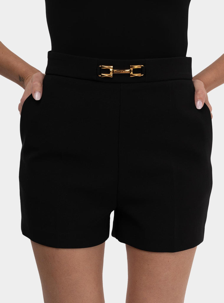 Short in crêpe con morsetto e patte Nero SH00751E2 110NERO ELISABETTA FRANCHI 
