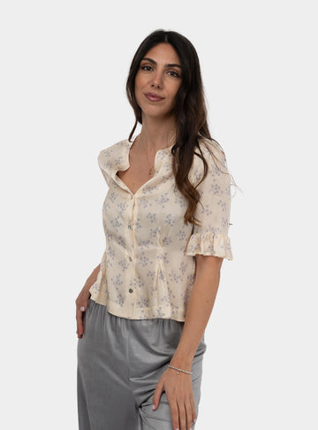 Camicia fantasia Panna 511D45055 01 BURRO CENERE ALESSIA SANTI 